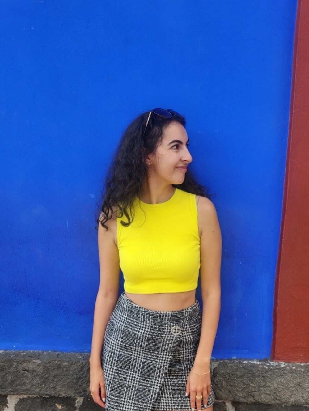 Zara Neon Yellow Viscose Knit Cropped Tank Top